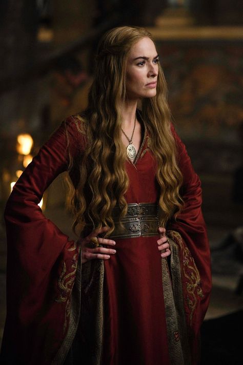 Cersei “Power is Power” Lannister trades her soft frocks for stronger hues. Season 2