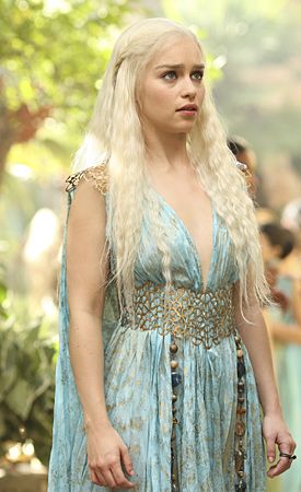 Daenerys, Mother of Dragons, takes the crown after her husband dies. Season 2
