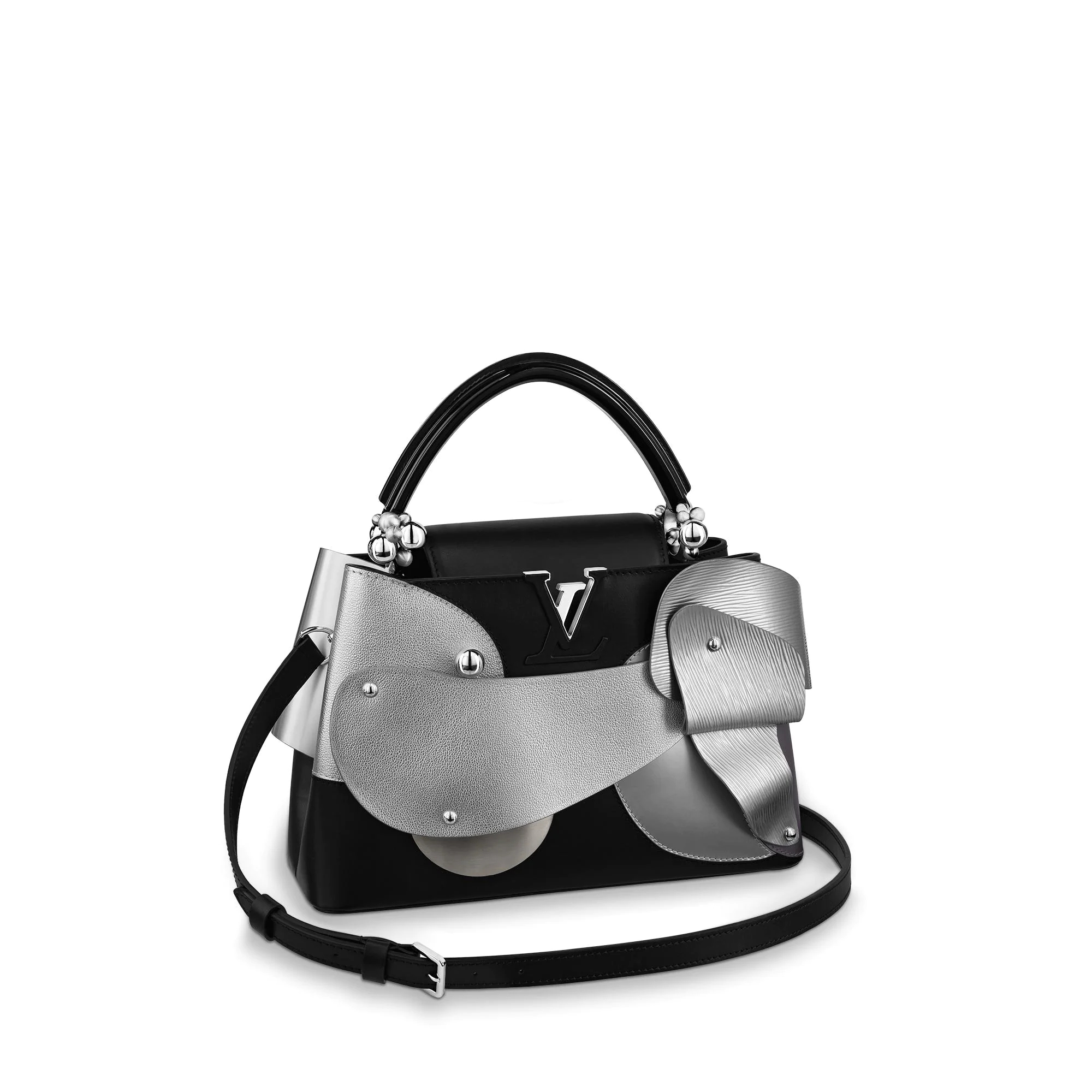 Louis Vuitton 2018 Limited Edition Metallic Silver Capucines Mini Bag