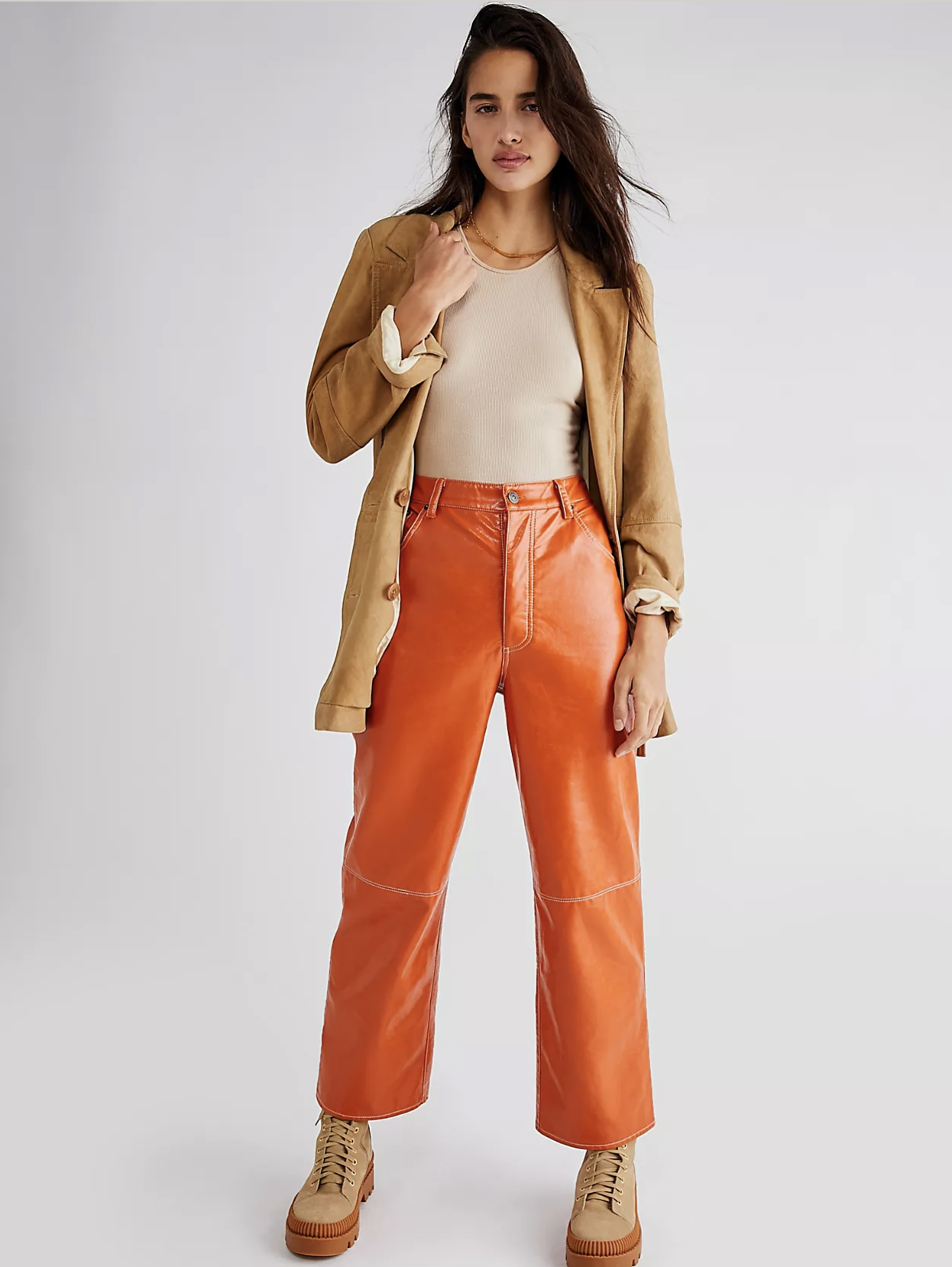 Free People Rebel At Heart Faux Leather Pants