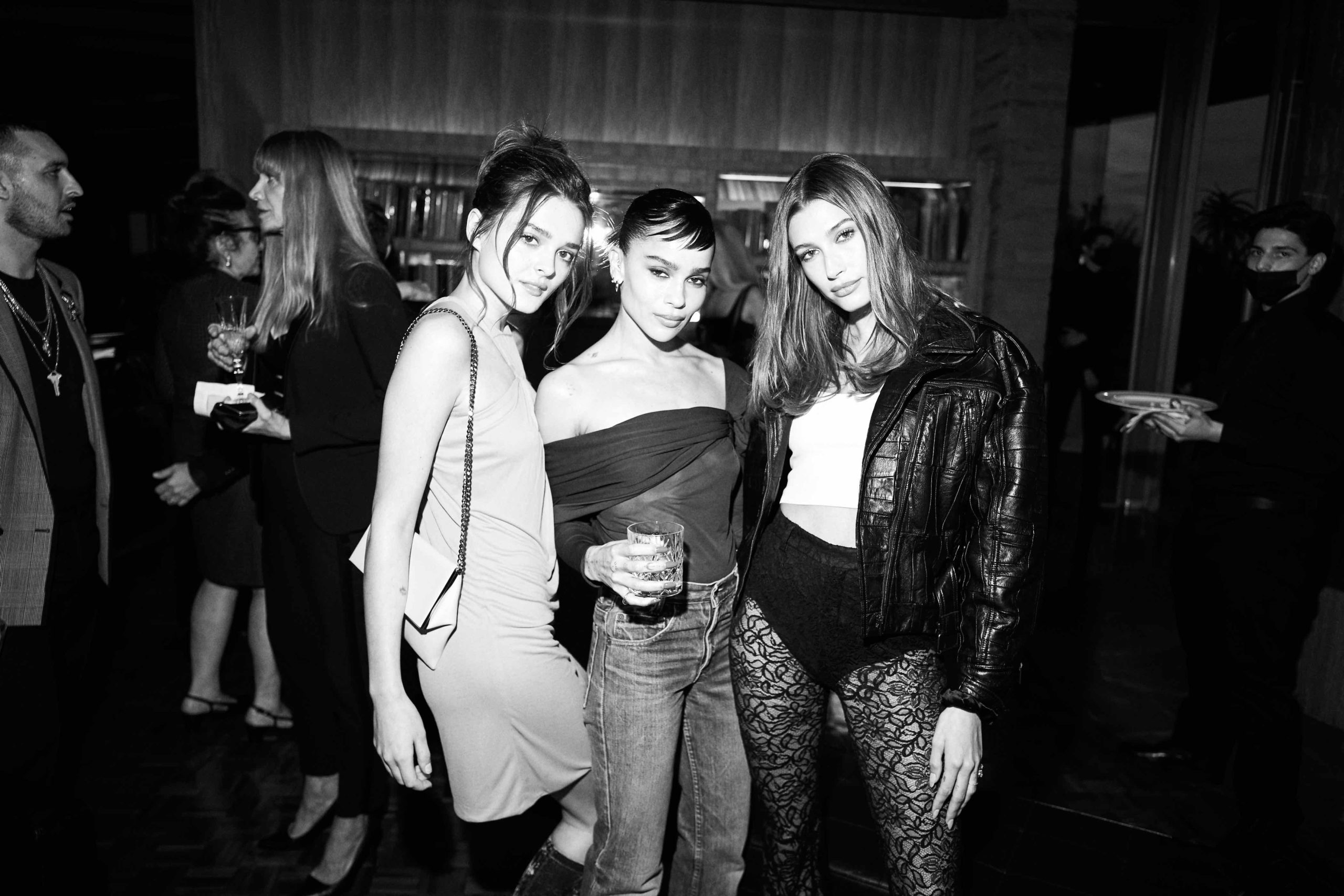  Charlotte Lawrence, Zoë Kravitz, and Hailey Bieber