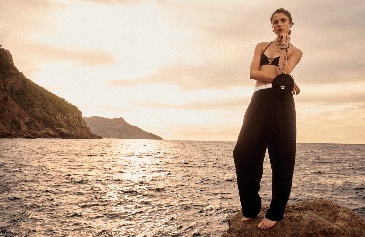 Actor Margaret Qualley Fronts CHANEL COCO BEACH 2022 Collection