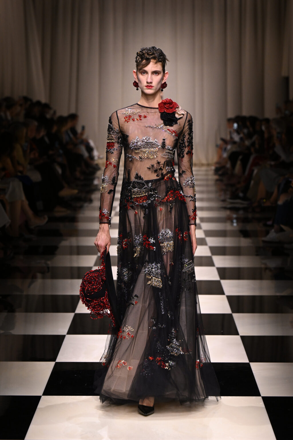 Giorgio Armani Privé Debuts A Garden Of Red Couture Roses For FW23 ...